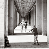 BESANCON Guillaume, Violon à Berlin, monochrome, street