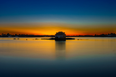 CHAPEL Martine, coucher de soleil à Saint Cado, couleur, paysages