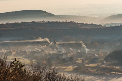 DUBIEF Monique, fumées d'hiver, couleur, Paysage