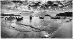 MUSSET franck, la plage, monochrome, Paysage