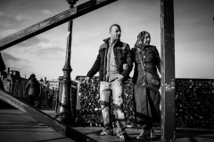 Trouilly Alain, Pont des Arts, monochrome, street